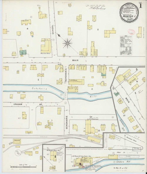 Hunter New York 1895 - Fire Insurance Index - Old Map Reprint