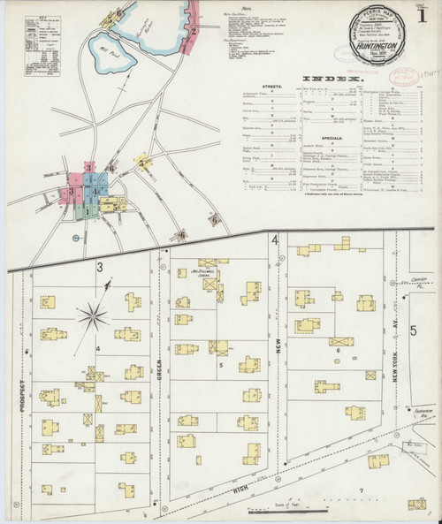 Huntington New York 1897 - Fire Insurance Index - Old Map Reprint