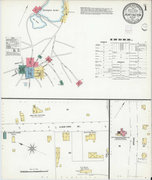 Huntington New York 1902 - Fire Insurance Index - Old Map Reprint