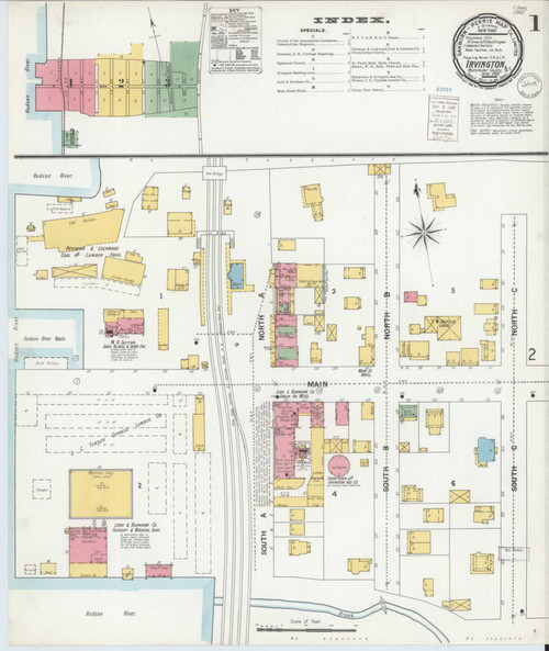 Irvington New York 1900 - Fire Insurance Index - Old Map Reprint