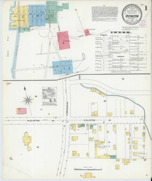 Irvington New York 1905 - Fire Insurance Index - Old Map Reprint