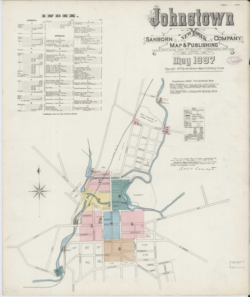 Johnstown New York 1887 - Fire Insurance Index - Old Map Reprint