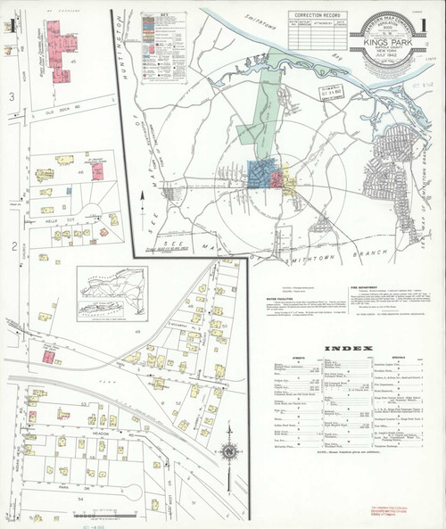 Kings Park New York 1942 - Fire Insurance Index - Old Map Reprint