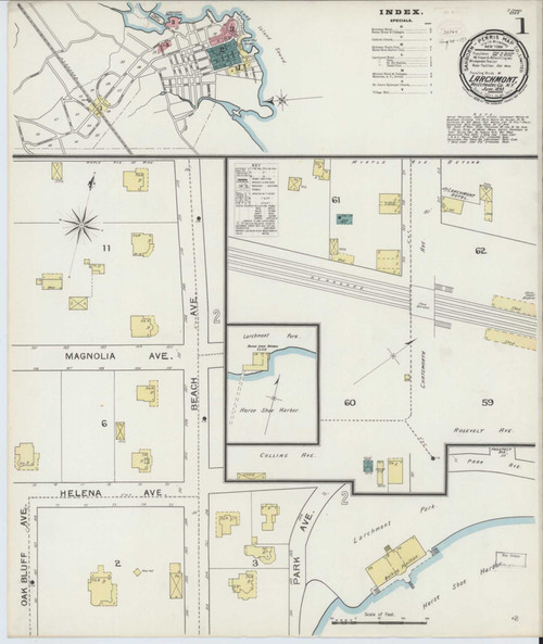 Larchmont New York 1893 - Fire Insurance Index - Old Map Reprint