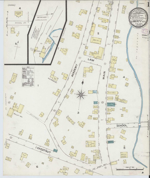 Liberty New York 1887 - Fire Insurance Index - Old Map Reprint