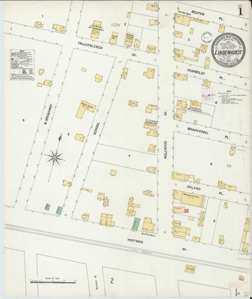 Lindenhurst New York 1902 - Fire Insurance Index - Old Map Reprint