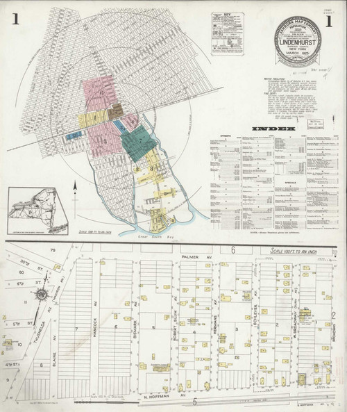 Lindenhurst New York 1925 - Fire Insurance Index - Old Map Reprint