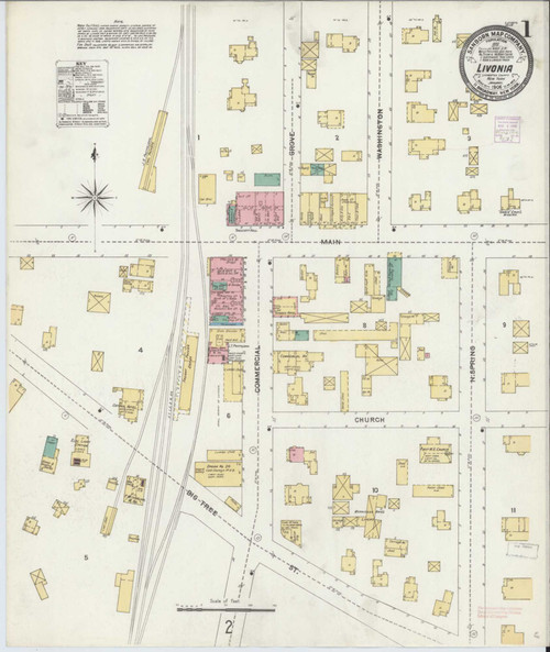Livonia New York 1906 - Fire Insurance Index - Old Map Reprint