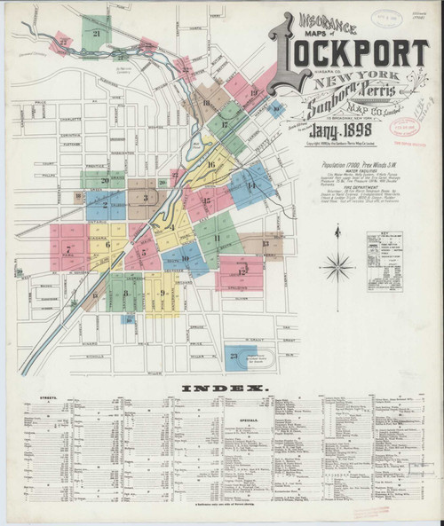 Lockport New York 1898 - Fire Insurance Index - Old Map Reprint
