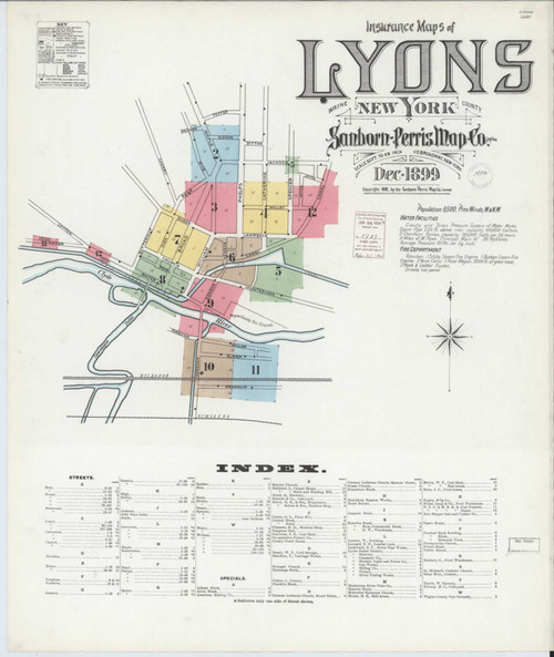 Lyons New York 1899 - Fire Insurance Index - Old Map Reprint