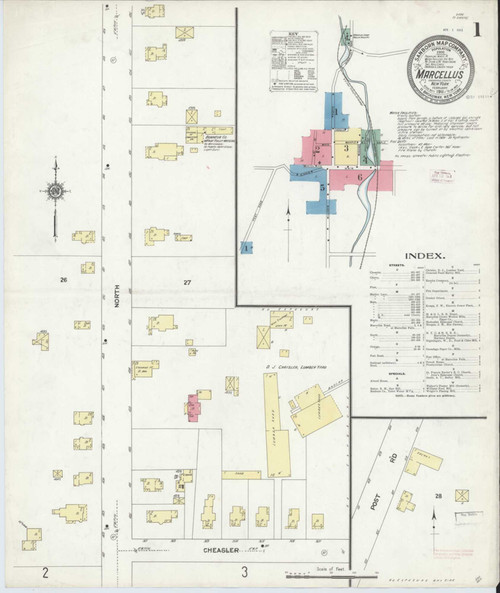 Marcellus New York 1911 - Fire Insurance Index - Old Map Reprint