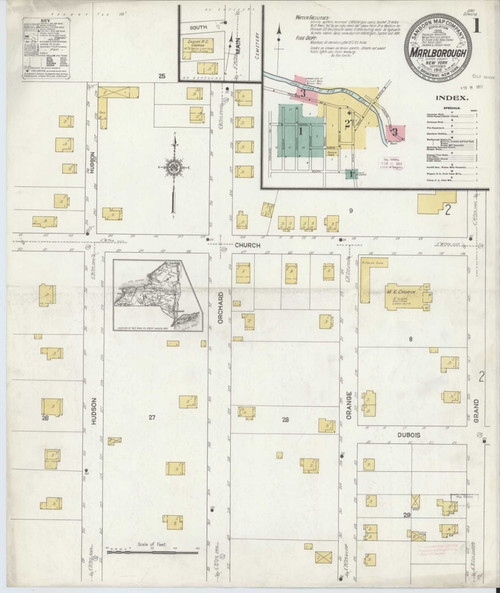 Marlborough New York 1912 - Fire Insurance Index - Old Map Reprint