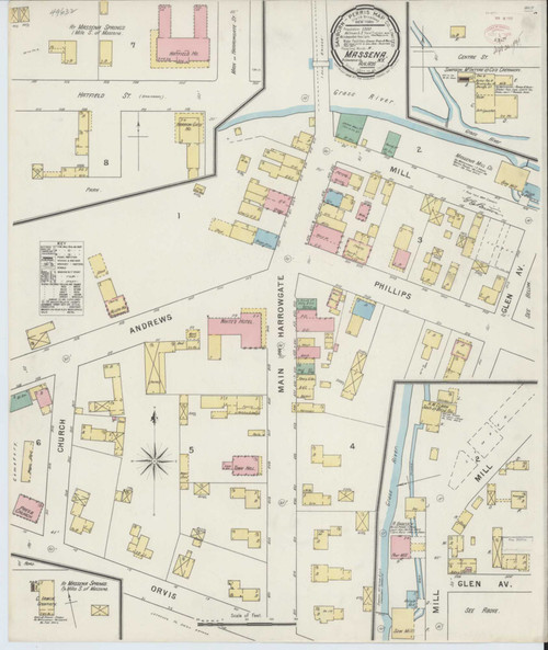 Massena New York 1895 - Fire Insurance Index - Old Map Reprint