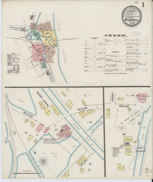 Mechanicville New York 1887 - Fire Insurance Index - Old Map Reprint