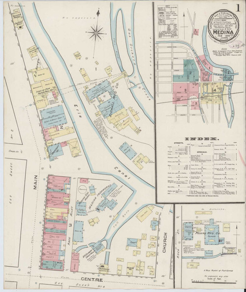 Medina New York 1886 - Fire Insurance Index - Old Map Reprint