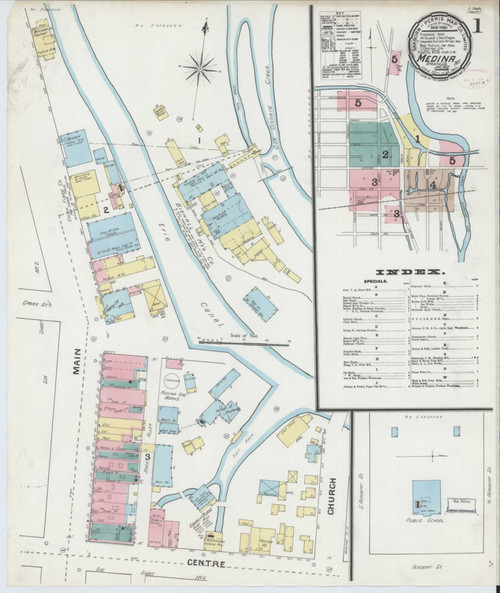 Medina New York 1892 - Fire Insurance Index - Old Map Reprint