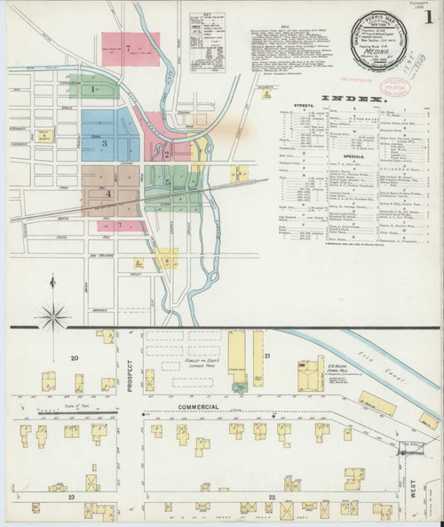 Medina New York 1898 - Fire Insurance Index - Old Map Reprint