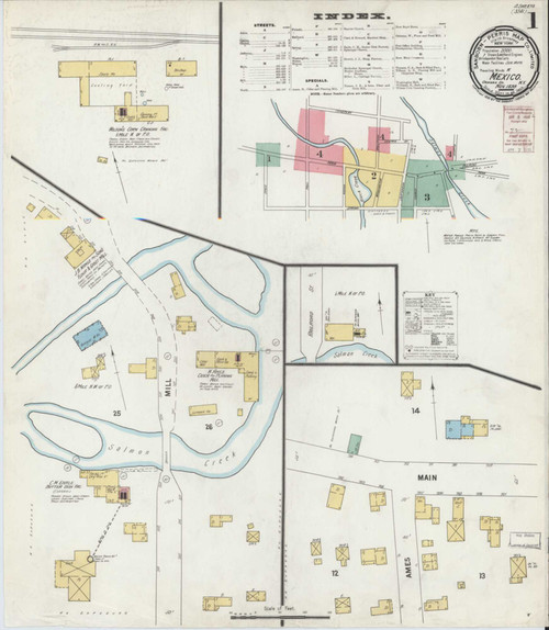 Mexico New York 1899 - Fire Insurance Index - Old Map Reprint