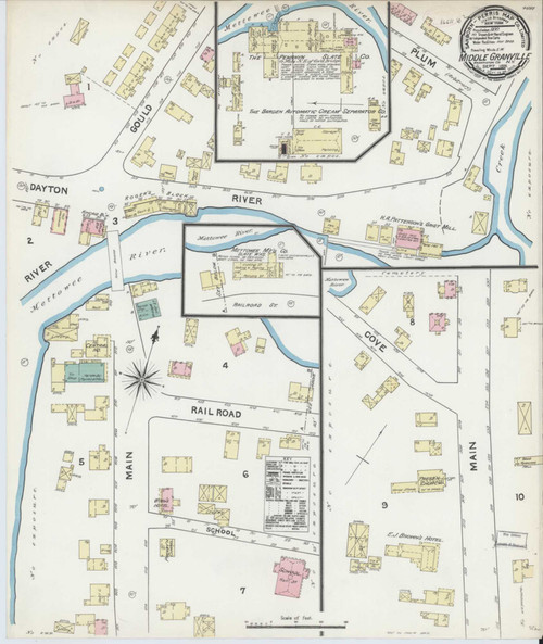 Middle Granville New York 1891 - Fire Insurance Index - Old Map Reprint