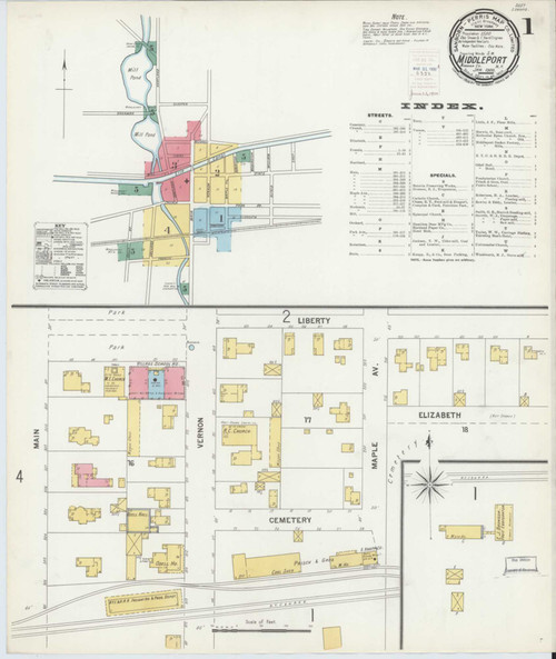 Middleport New York 1900 - Fire Insurance Index - Old Map Reprint