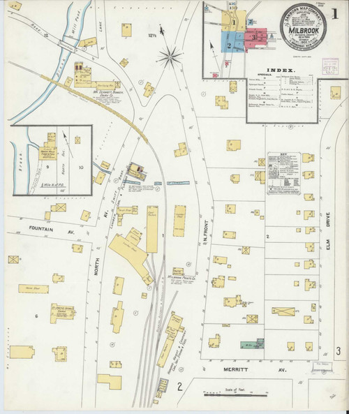 Millbrook New York 1905 - Fire Insurance Index - Old Map Reprint