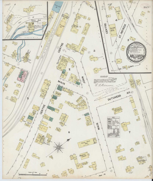 Millerton New York 1889 - Fire Insurance Index - Old Map Reprint