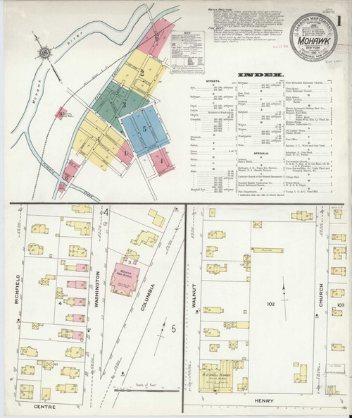 Mohawk New York 1910 - Fire Insurance Index - Old Map Reprint