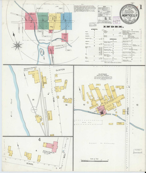 Monticello New York 1904 - Fire Insurance Index - Old Map Reprint