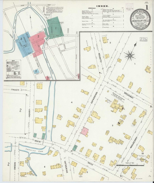 Montour Falls New York 1903 - Fire Insurance Index - Old Map Reprint