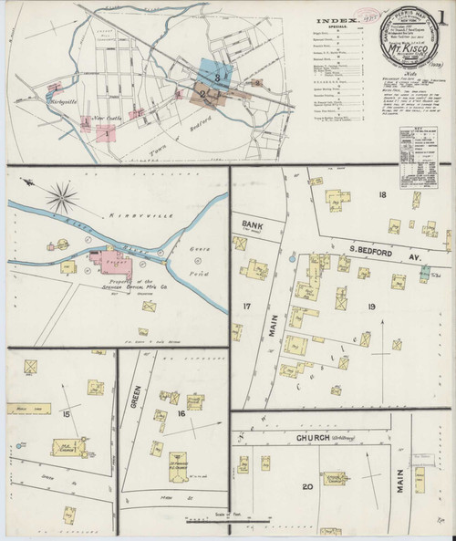 Mount Kisco New York 1890 - Fire Insurance Index - Old Map Reprint