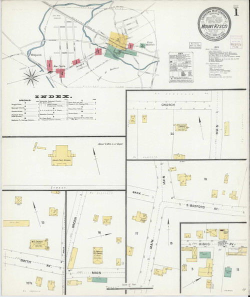 Mount Kisco New York 1904 - Fire Insurance Index - Old Map Reprint