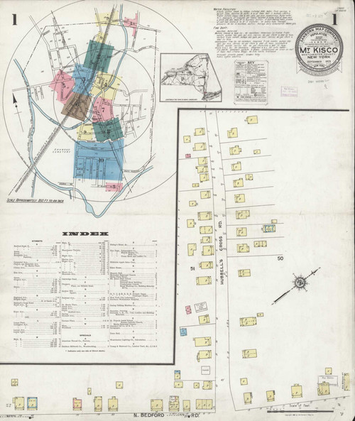 Mount Kisco New York 1925 - Fire Insurance Index - Old Map Reprint