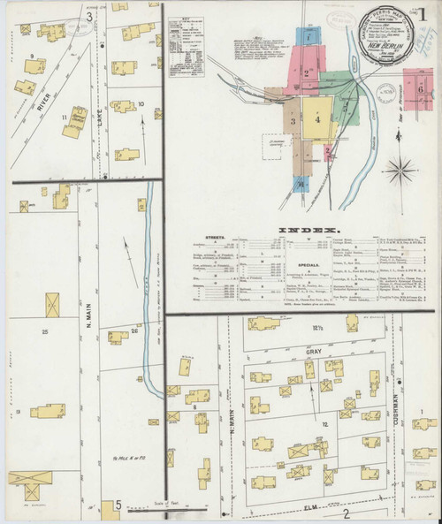 New Berlin New York 1899 - Fire Insurance Index - Old Map Reprint
