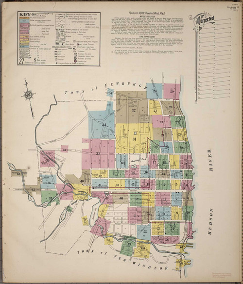 Newburgh New York 1913 - Fire Insurance Index - Old Map Reprint