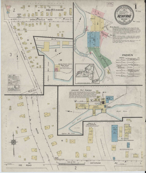 Newfane New York 1915 - Fire Insurance Index - Old Map Reprint