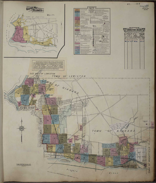 Niagara Falls New York 1950 V2 - Fire Insurance Index - Old Map Reprint