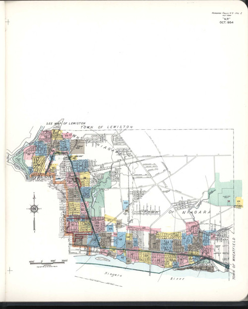 Niagara Falls New York 1955 V2 - Fire Insurance Index - Old Map Reprint