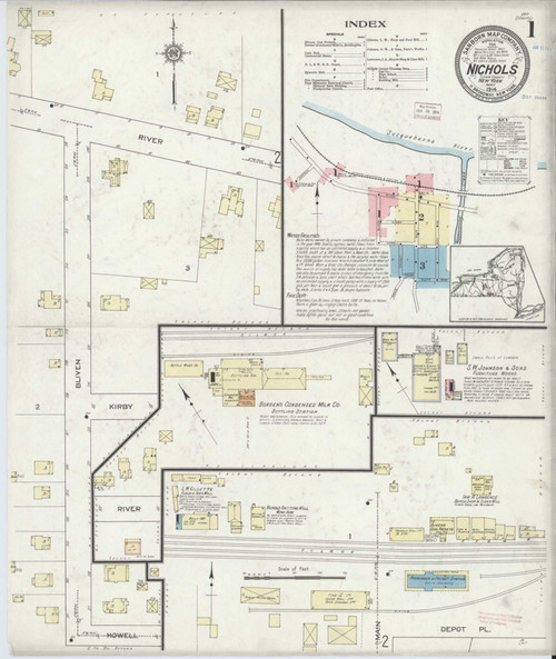 Nichols New York 1914 - Fire Insurance Index - Old Map Reprint