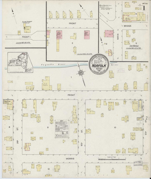Norfolk New York 1914 - Fire Insurance Index - Old Map Reprint