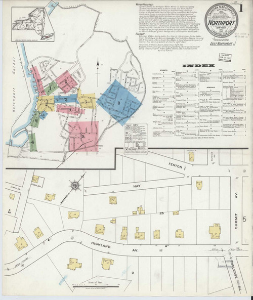 Northport New York 1917 - Fire Insurance Index - Old Map Reprint