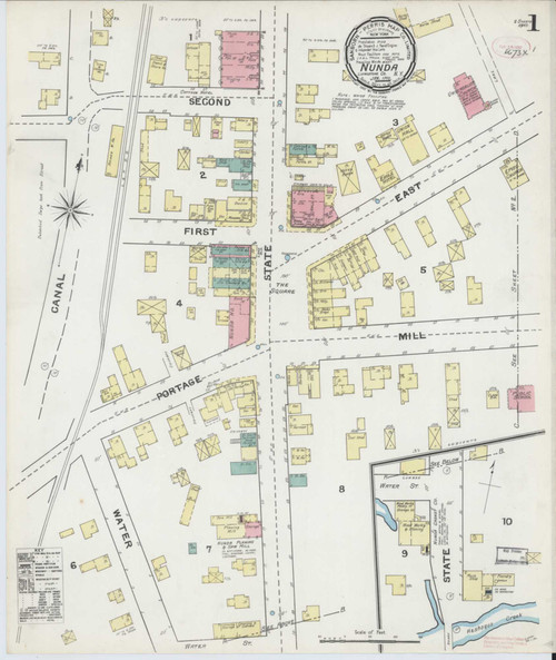 Nunda New York 1892 - Fire Insurance Index - Old Map Reprint