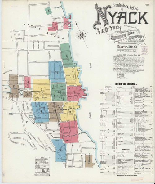 Nyack New York 1903 - Fire Insurance Index - Old Map Reprint