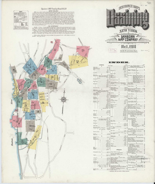 Ossining New York 1911 - Fire Insurance Index - Old Map Reprint