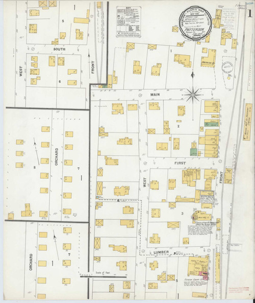 Patterson New York 1900 - Fire Insurance Index - Old Map Reprint