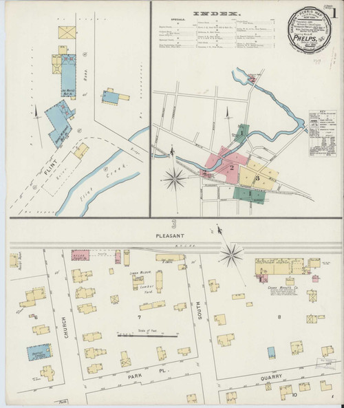 Phelps New York 1894 - Fire Insurance Index - Old Map Reprint