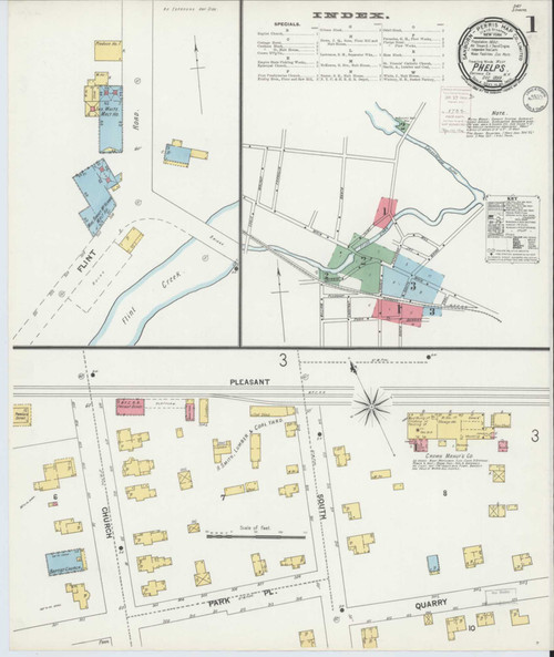 Phelps New York 1899 - Fire Insurance Index - Old Map Reprint