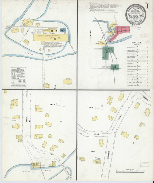 Philadelphia New York 1909 - Fire Insurance Index - Old Map Reprint