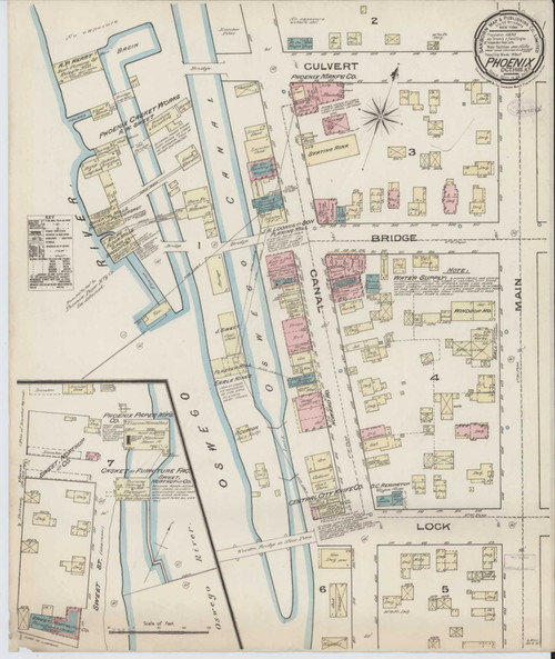 Phoenix New York 1885 - Fire Insurance Index - Old Map Reprint
