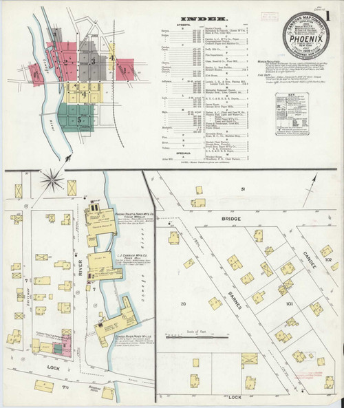 Phoenix New York 1909 - Fire Insurance Index - Old Map Reprint