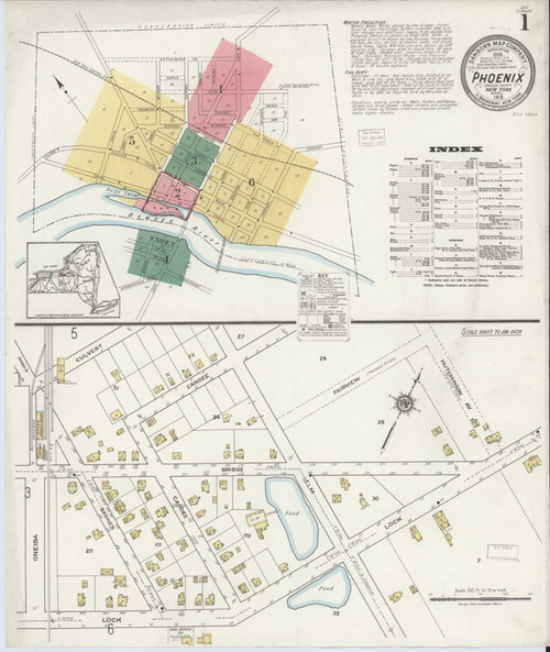 Phoenix New York 1919 - Fire Insurance Index - Old Map Reprint